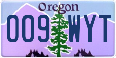 OR license plate 009WYT