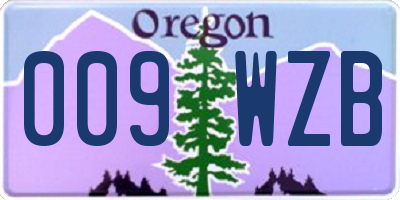 OR license plate 009WZB
