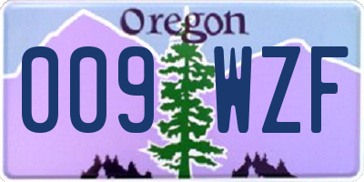 OR license plate 009WZF