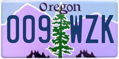 OR license plate 009WZK