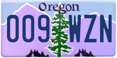OR license plate 009WZN