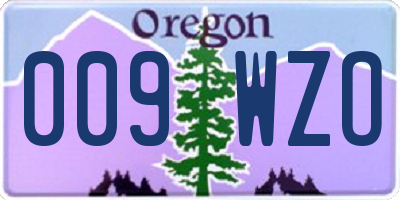 OR license plate 009WZO