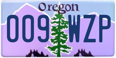 OR license plate 009WZP