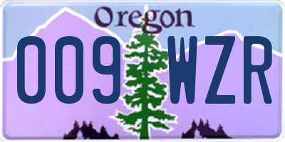 OR license plate 009WZR