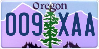 OR license plate 009XAA