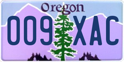 OR license plate 009XAC