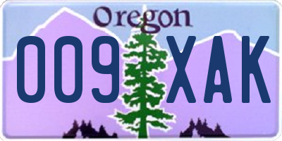 OR license plate 009XAK