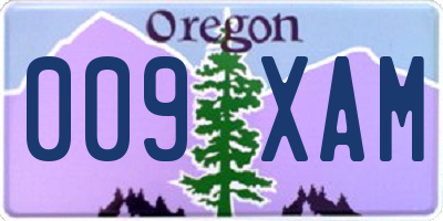 OR license plate 009XAM