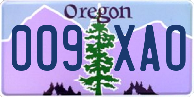 OR license plate 009XAO