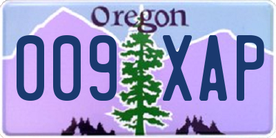 OR license plate 009XAP