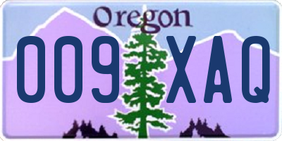 OR license plate 009XAQ