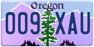 OR license plate 009XAU