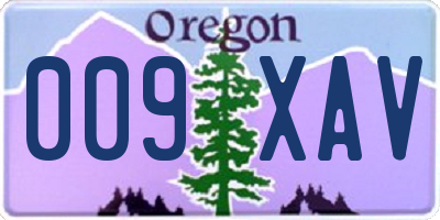 OR license plate 009XAV