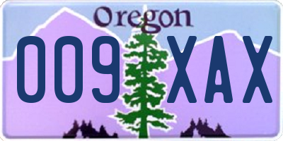 OR license plate 009XAX