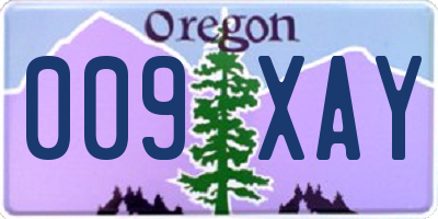 OR license plate 009XAY