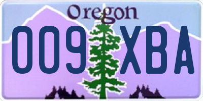 OR license plate 009XBA