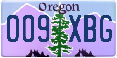 OR license plate 009XBG
