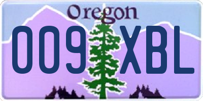 OR license plate 009XBL