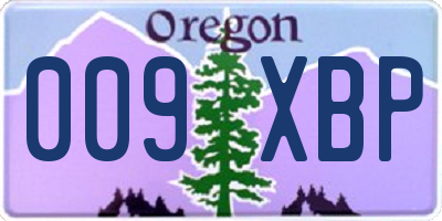 OR license plate 009XBP