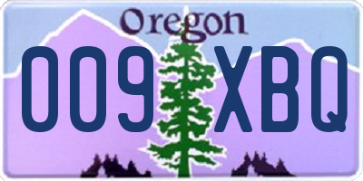 OR license plate 009XBQ