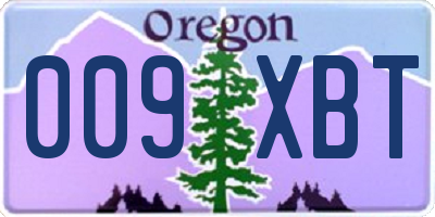 OR license plate 009XBT