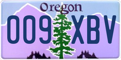 OR license plate 009XBV