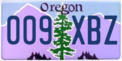OR license plate 009XBZ
