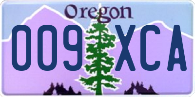 OR license plate 009XCA