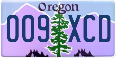 OR license plate 009XCD