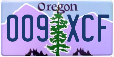 OR license plate 009XCF