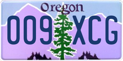 OR license plate 009XCG