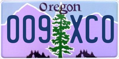 OR license plate 009XCO