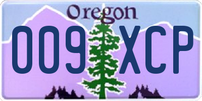 OR license plate 009XCP
