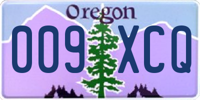 OR license plate 009XCQ