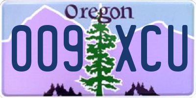 OR license plate 009XCU