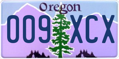 OR license plate 009XCX