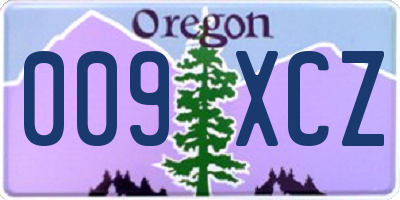 OR license plate 009XCZ