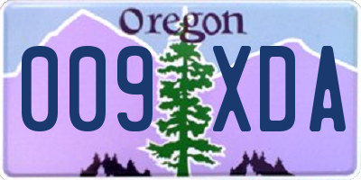 OR license plate 009XDA