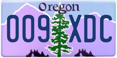OR license plate 009XDC
