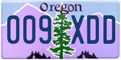 OR license plate 009XDD