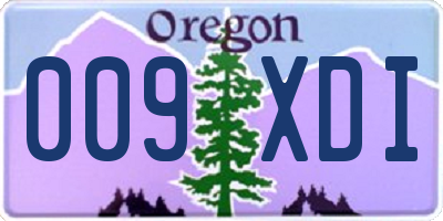 OR license plate 009XDI