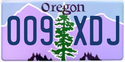 OR license plate 009XDJ