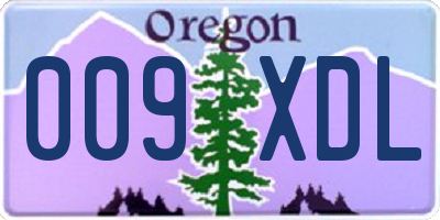 OR license plate 009XDL
