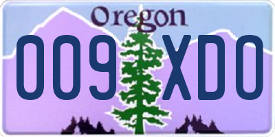 OR license plate 009XDO