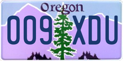OR license plate 009XDU