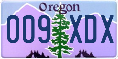 OR license plate 009XDX