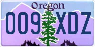 OR license plate 009XDZ