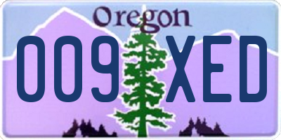 OR license plate 009XED