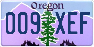 OR license plate 009XEF
