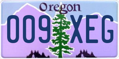 OR license plate 009XEG